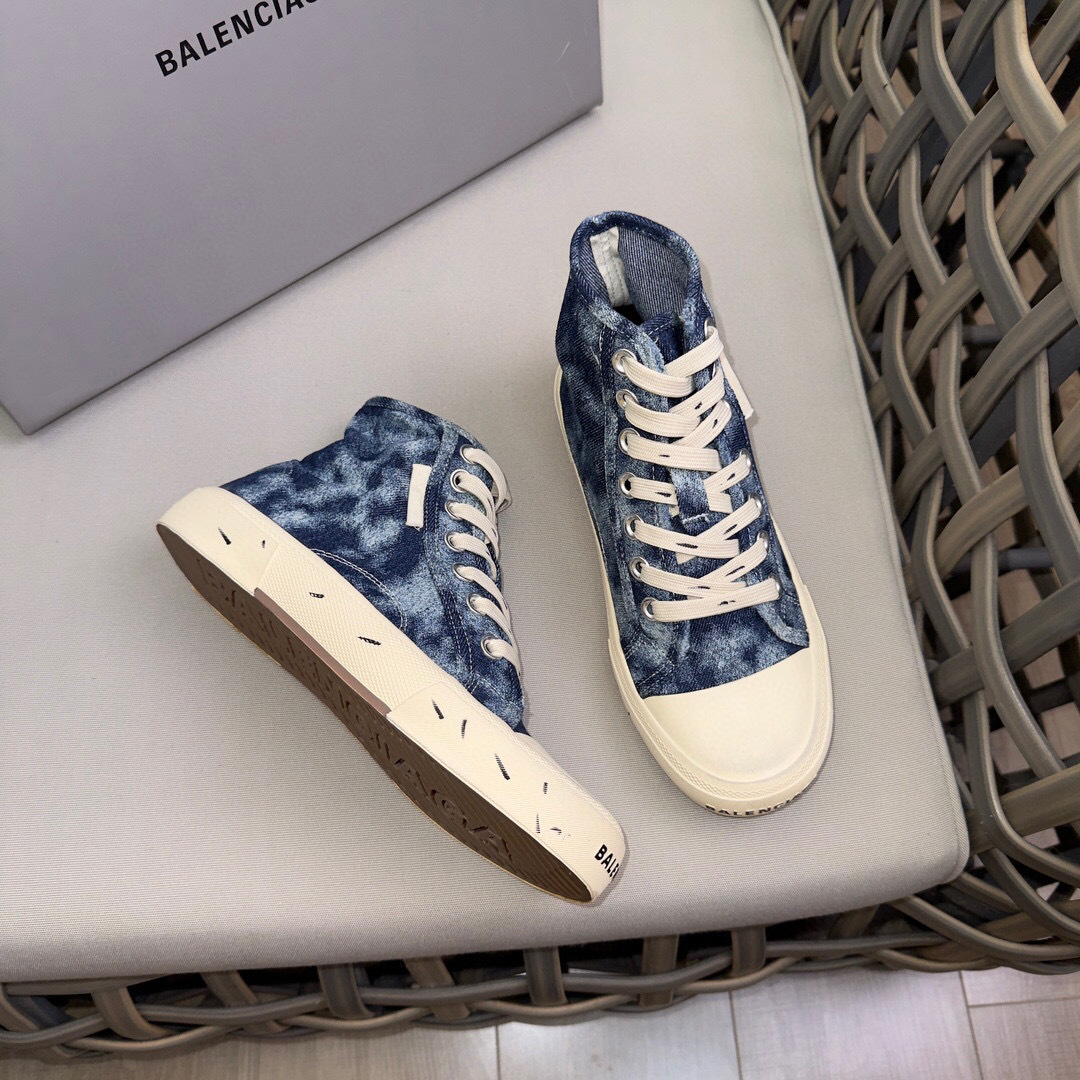 balenciaga denim high-top sneakers size 35-44 - Image 3