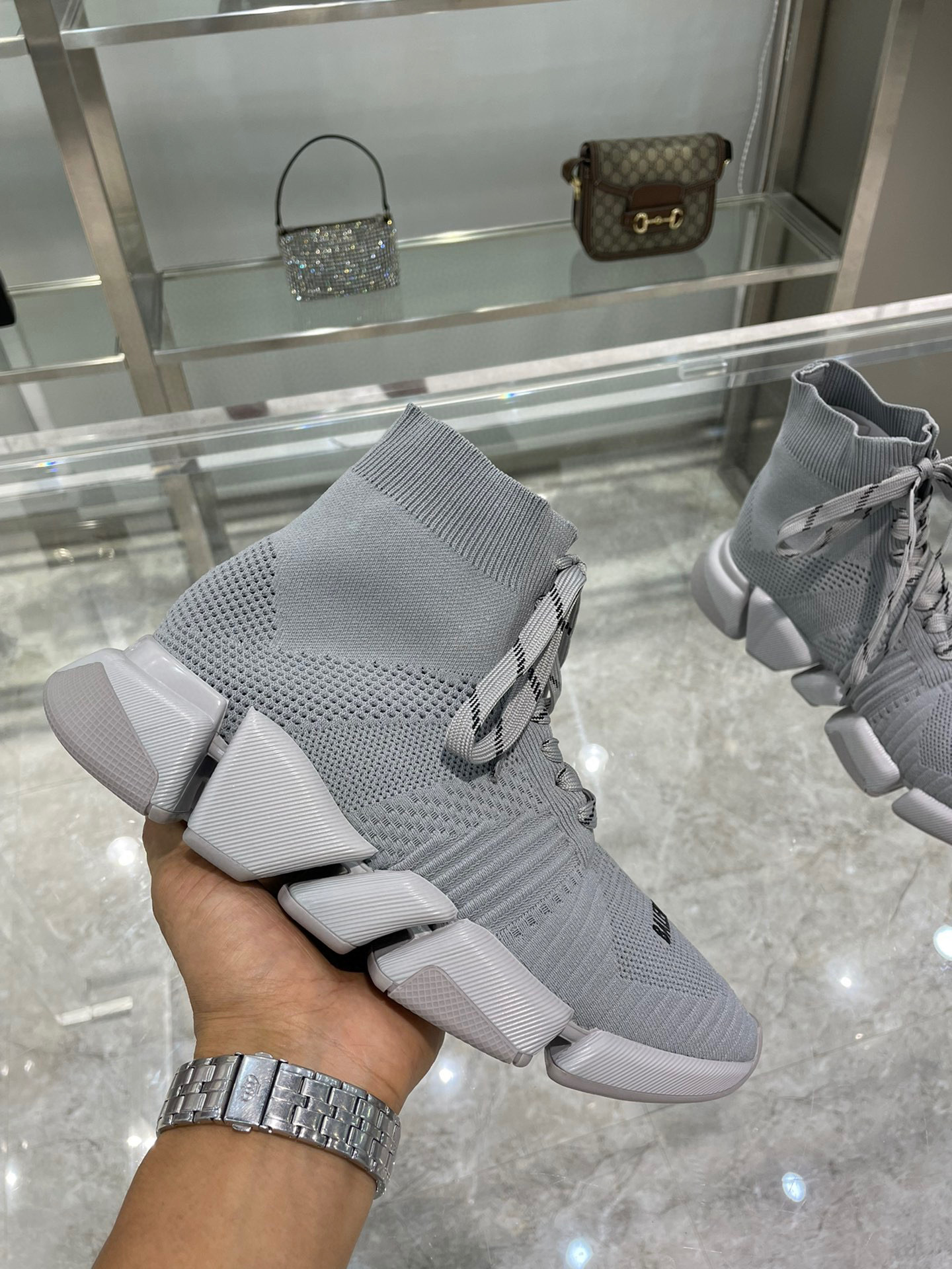 balenciaga couples sock sneakers 35-44 - gray - Image 3
