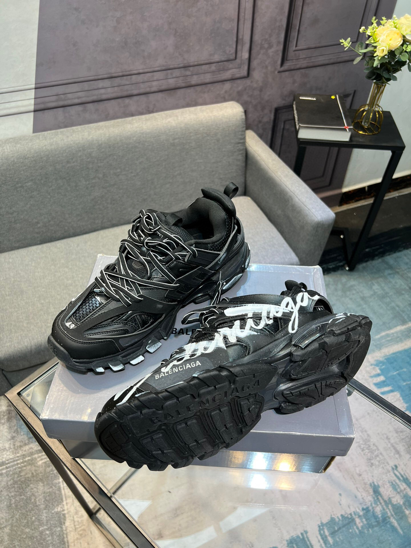 balenciaga unisex sneakers size 35-44 - black - Image 3