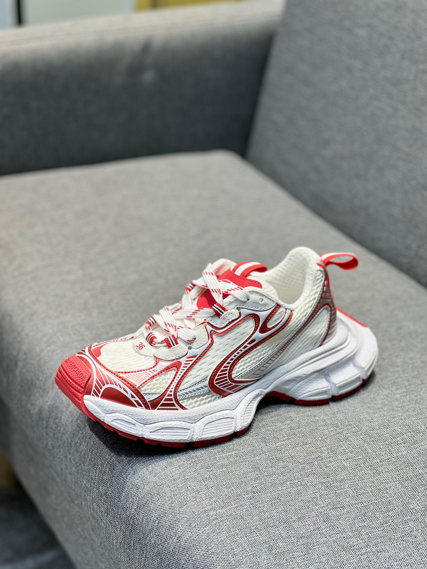 balenciaga couples sneakers 35-44 - red/white - Image 3