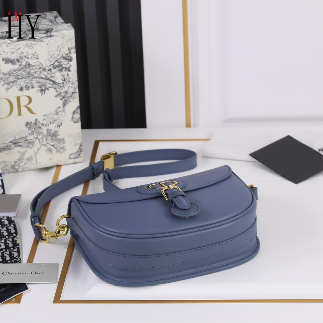 dior 22cm blue leather crossbody bag 408042 - Image 3