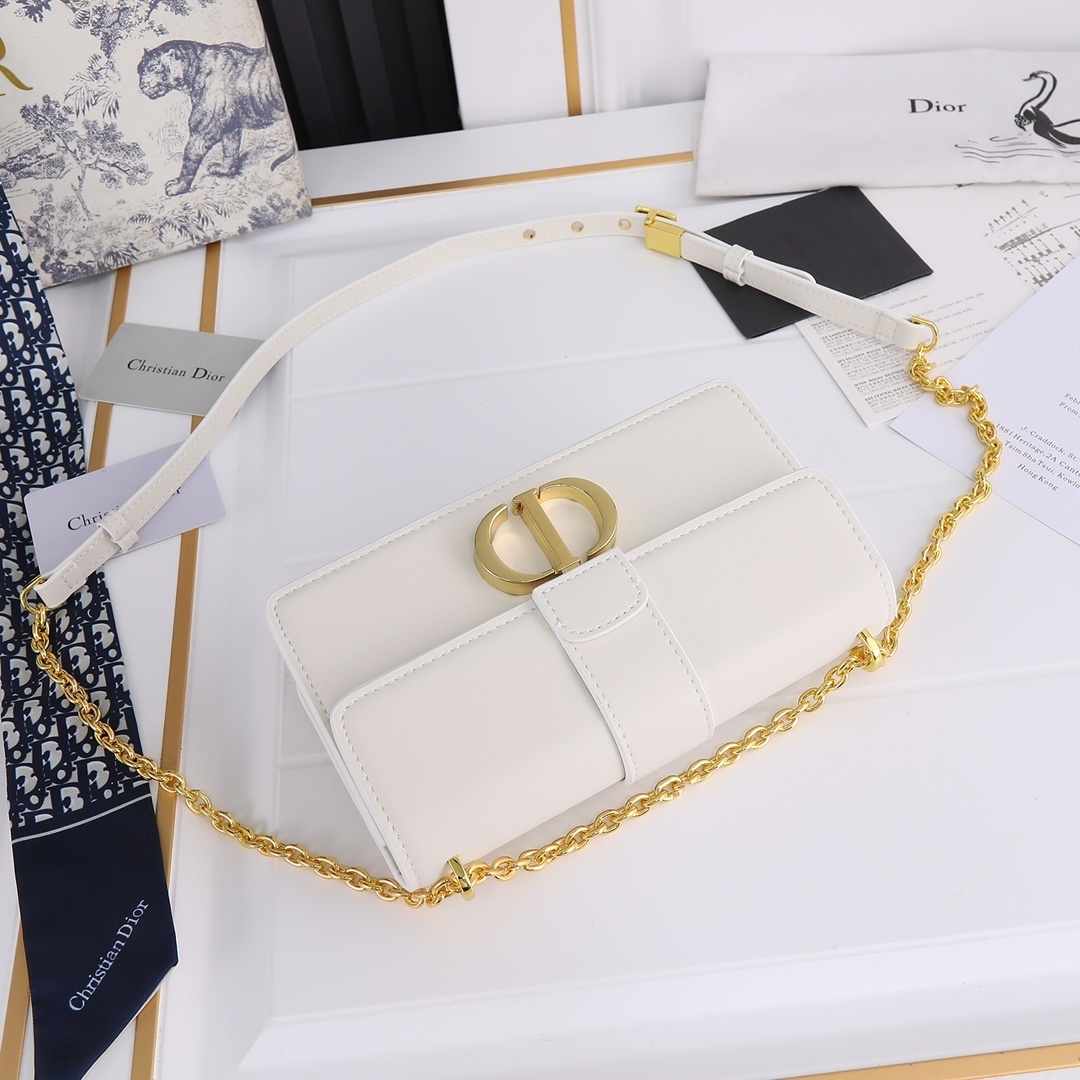 dior white leather crossbody bag - 21.5x12x6 cm - Image 3