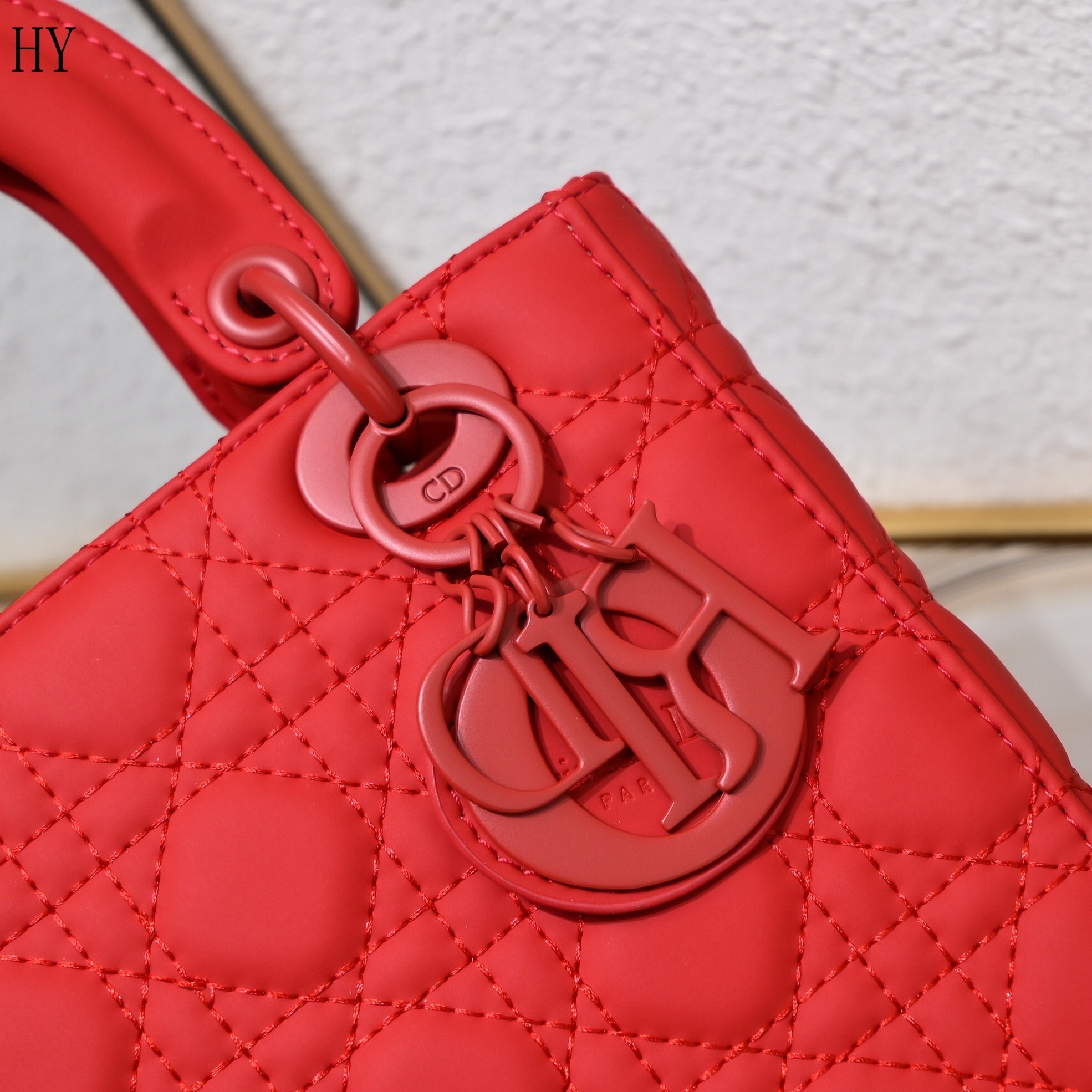 dior red quilted handbag 20cm - model 408042 - Image 3