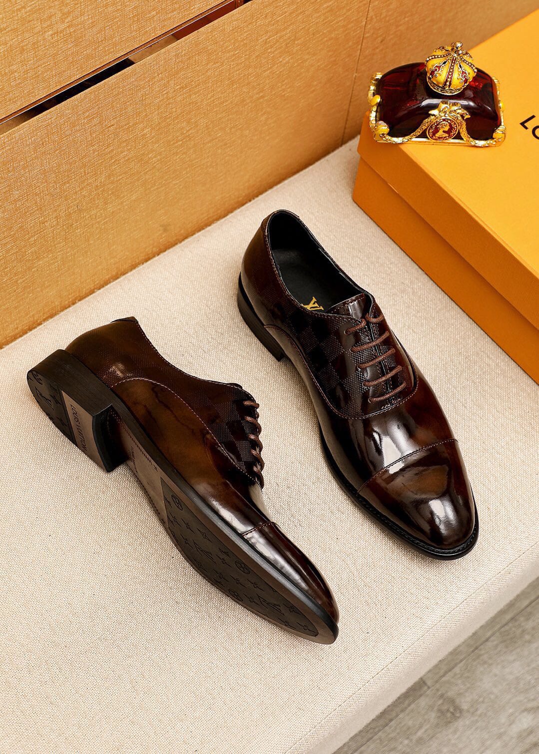 louis vuitton brown leather dress shoes 38-44 - Image 3