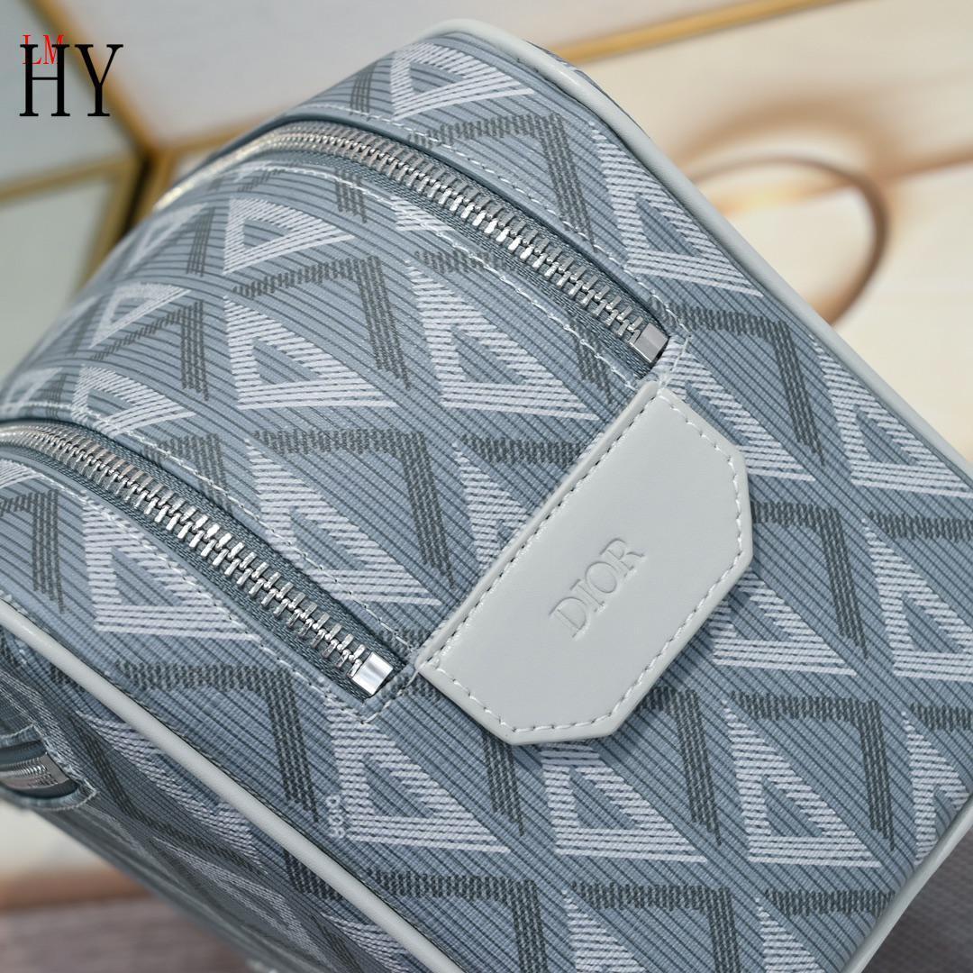 dior gray cosmetic bag 24.5x14.5x13 cm - Image 3