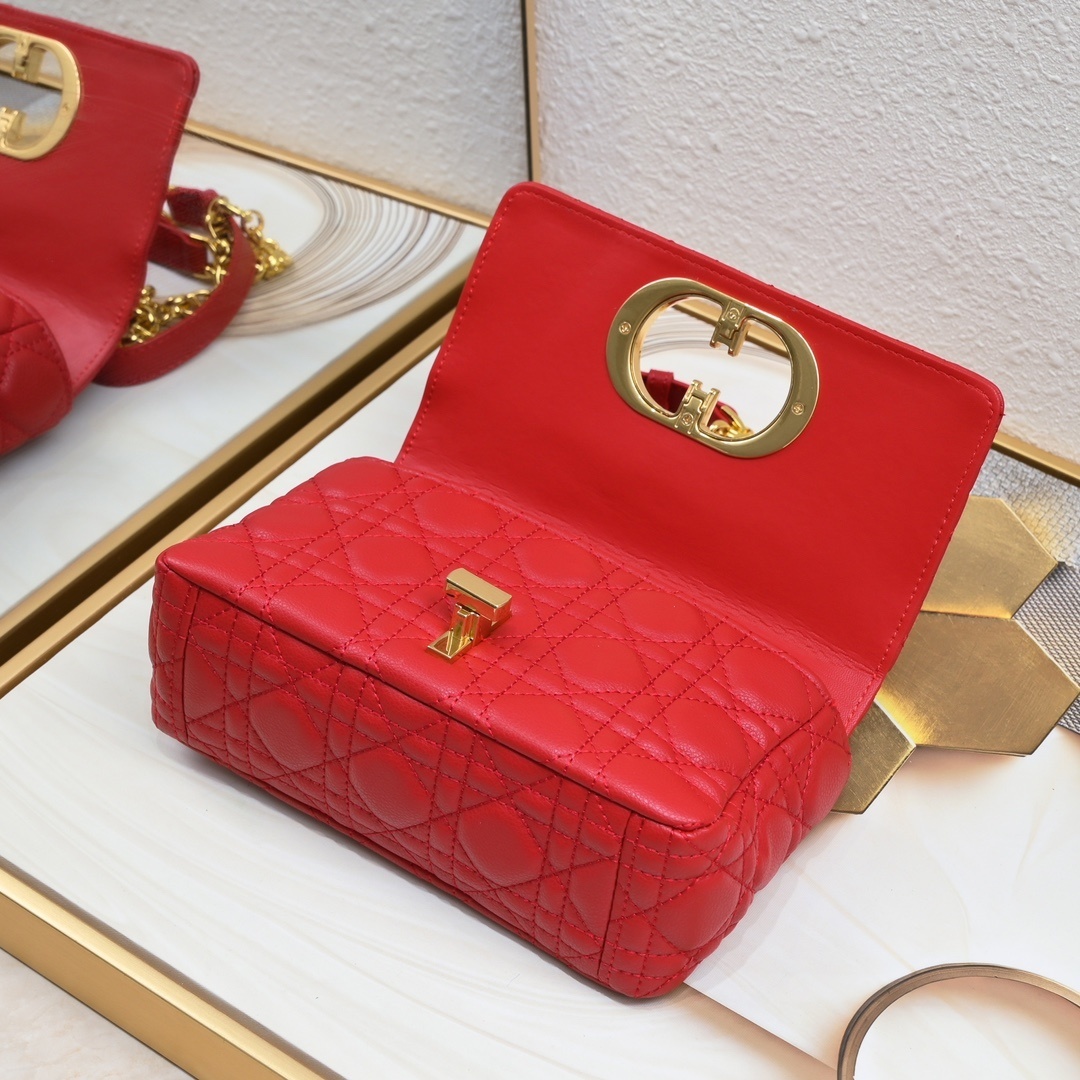 dior red quilted chain bag - model 21-13-8 - Image 3