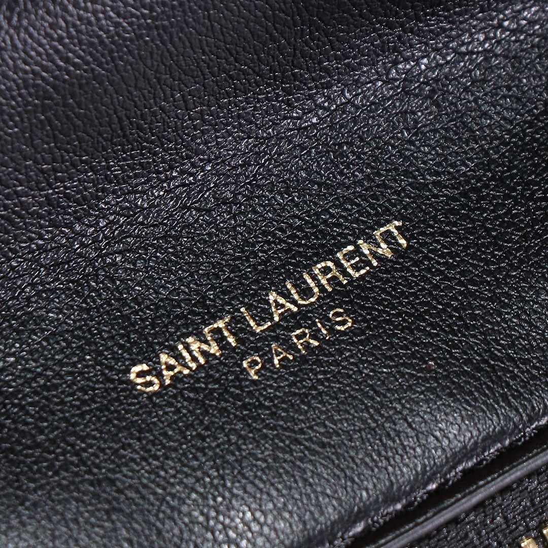 yves saint laurent black leather bag 25x15cm - Image 3