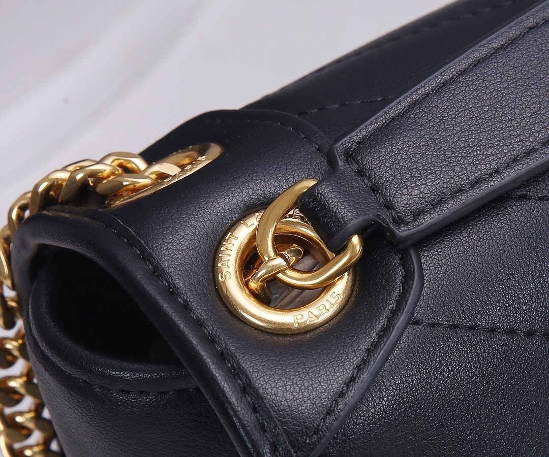 yves saint laurent black leather shoulder bag 23x16.5x12 - Image 3