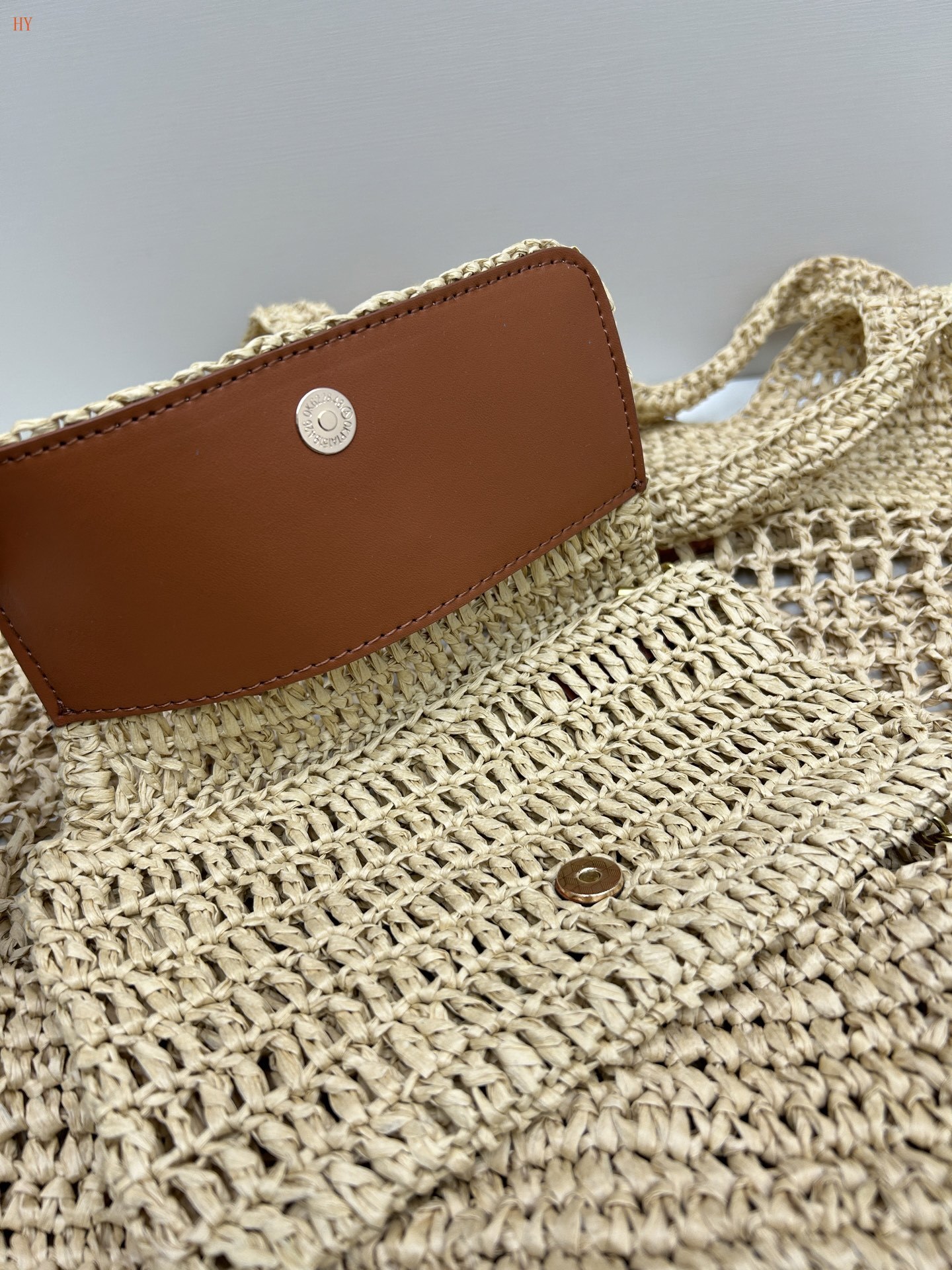 yves saint laurent woven tote bag with pouch - Image 3