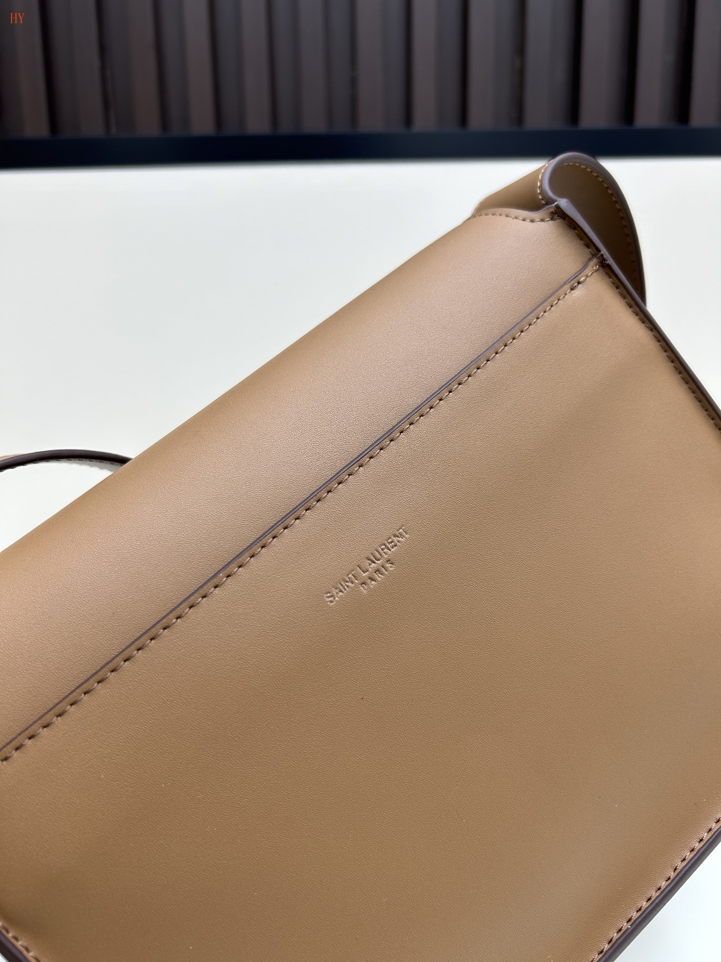 yves saint laurent brown leather crossbody bag 22*17*12 cm - Image 3