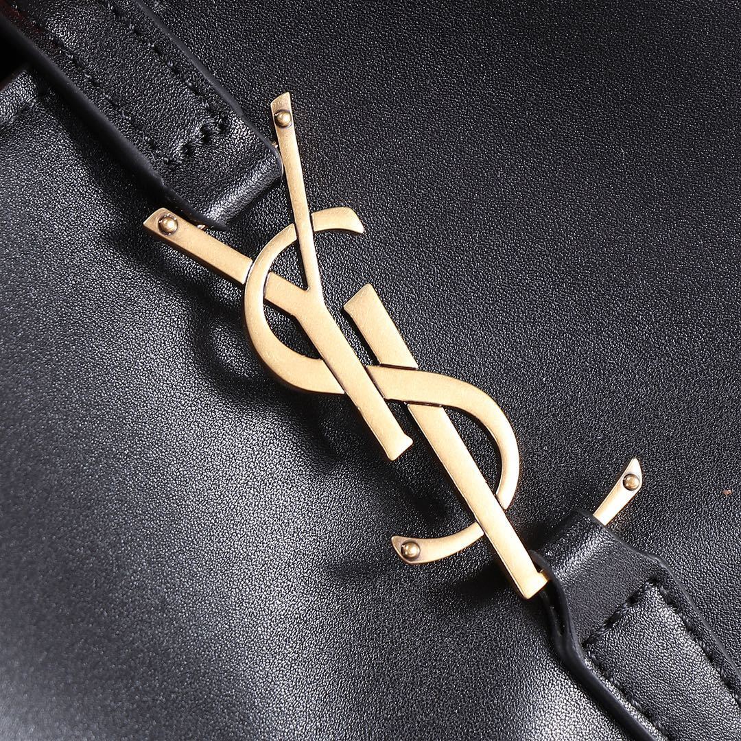 yves saint laurent black leather bucket bag with pouch - Image 3
