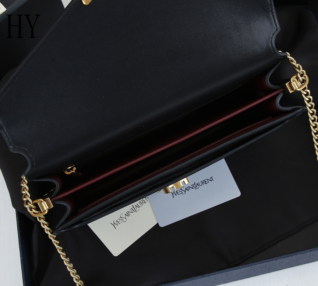 yves saint laurent black leather crossbody bag - 22x16.5x5.5cm - Image 3