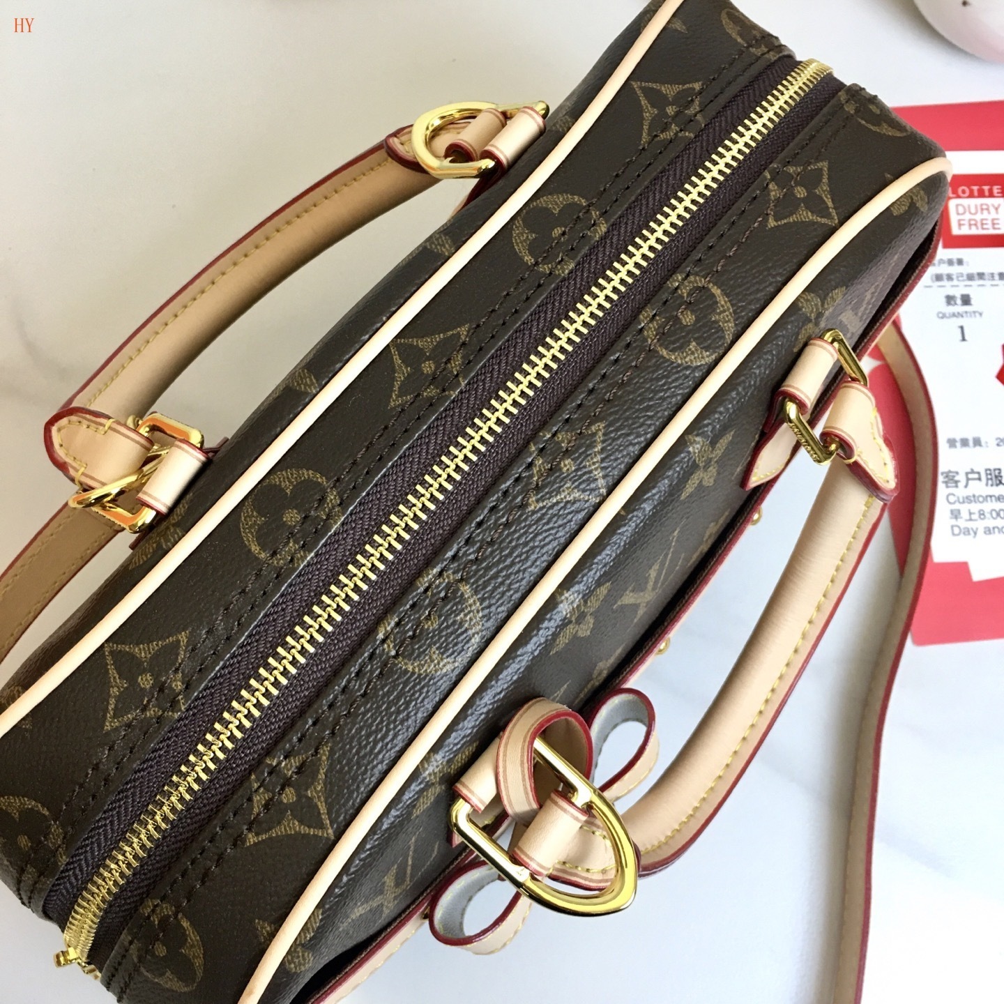 louis vuitton monogram bowler bag 27x14x10 cm - Image 4