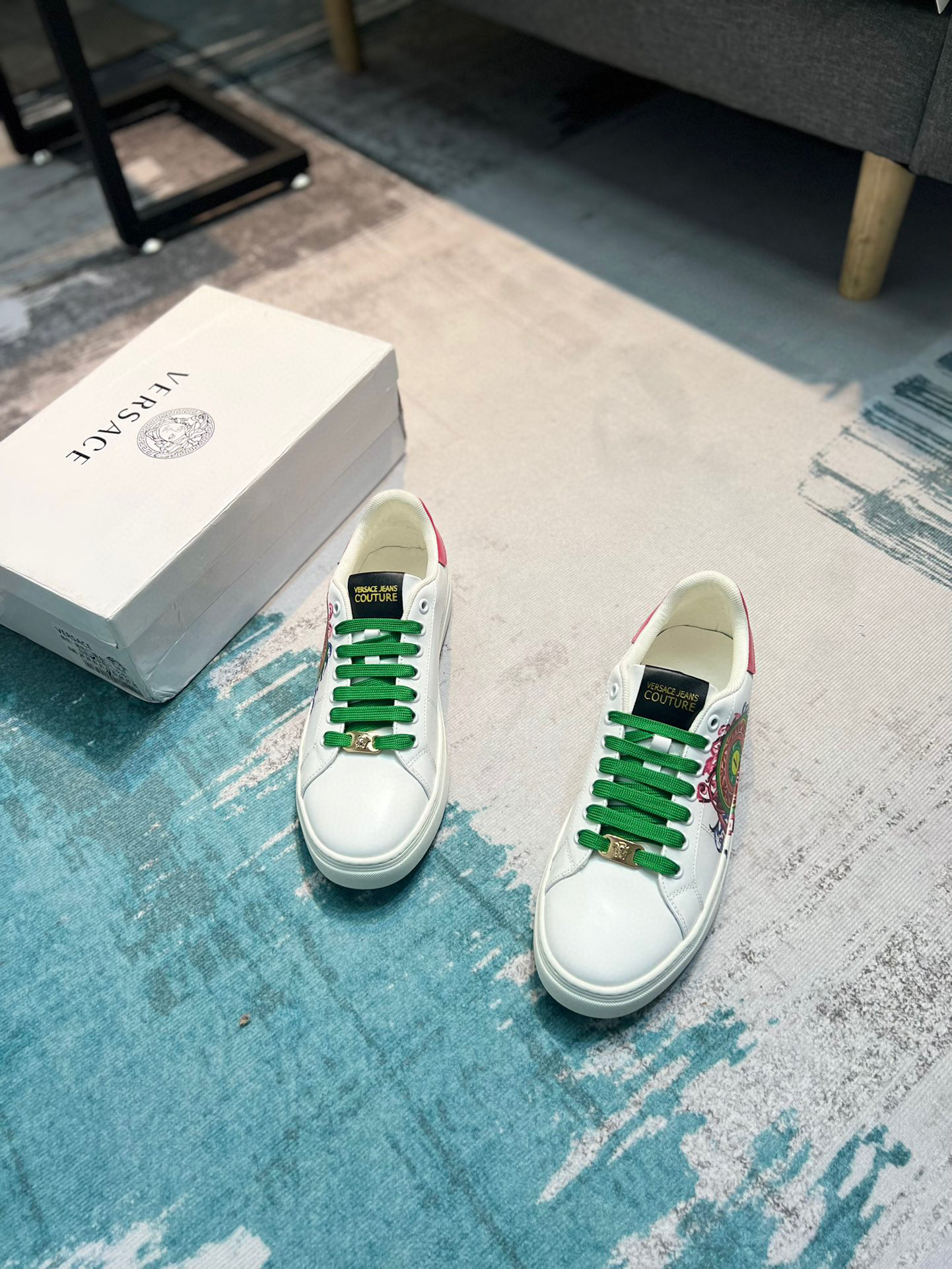 versace casual sneakers 38-43 with colorful design - Image 4