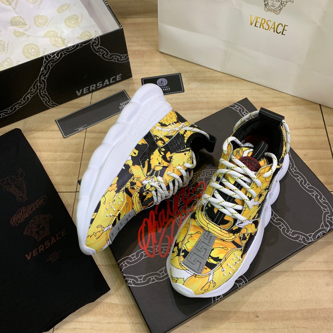 versace couples dad sneakers 35-44 - bold yellow design - Image 4