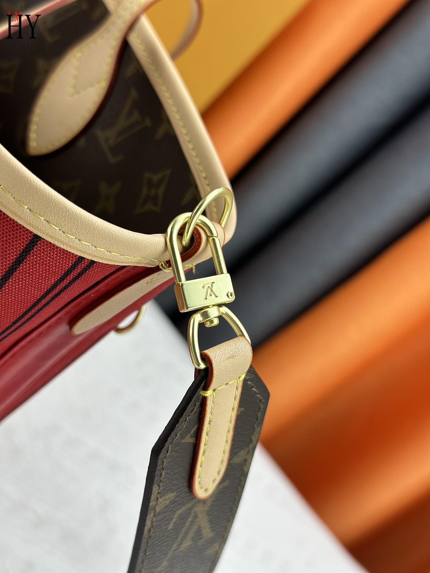 louis vuitton red striped tote bag - 31x28x14 cm - Image 4