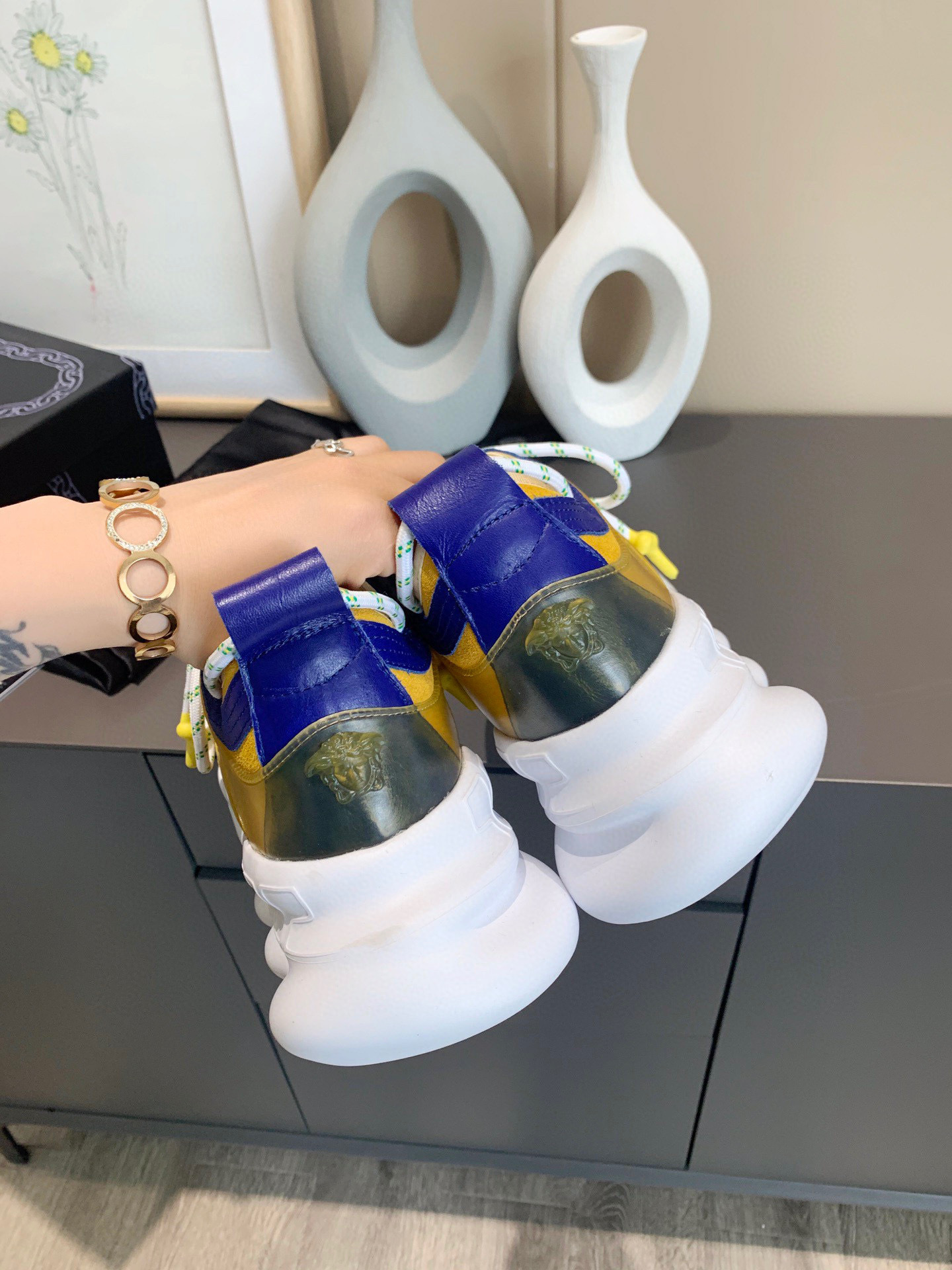 versace men's yellow dad sneakers size 35-44 - Image 4