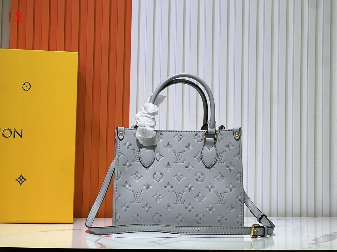 louis vuitton gray monogram tote bag 25x19x11 cm - Image 4