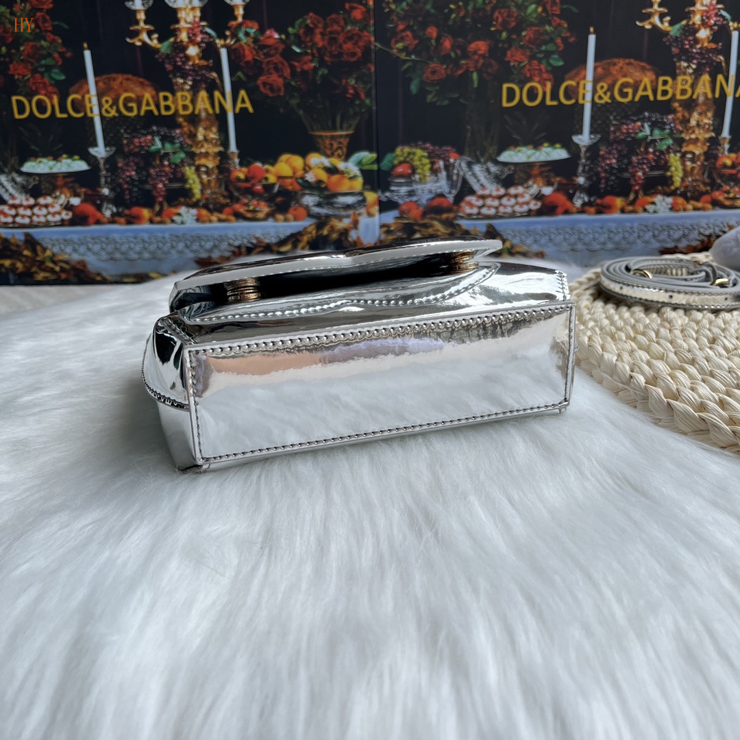 dolce & gabbana silver dg handbag 17.5x13.5x6.5 - Image 4