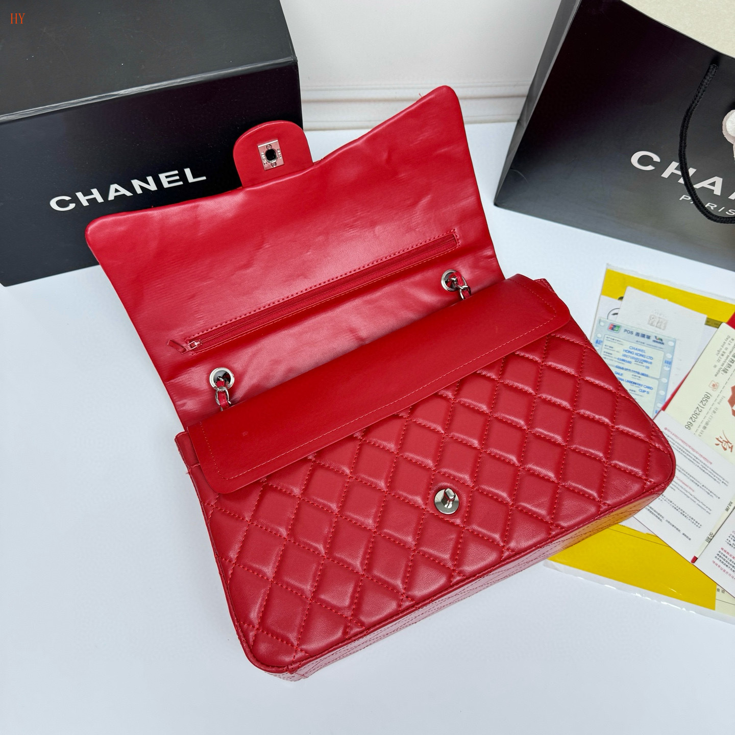chanel red quilted flap bag - 33*22*9.2 cm - Image 4