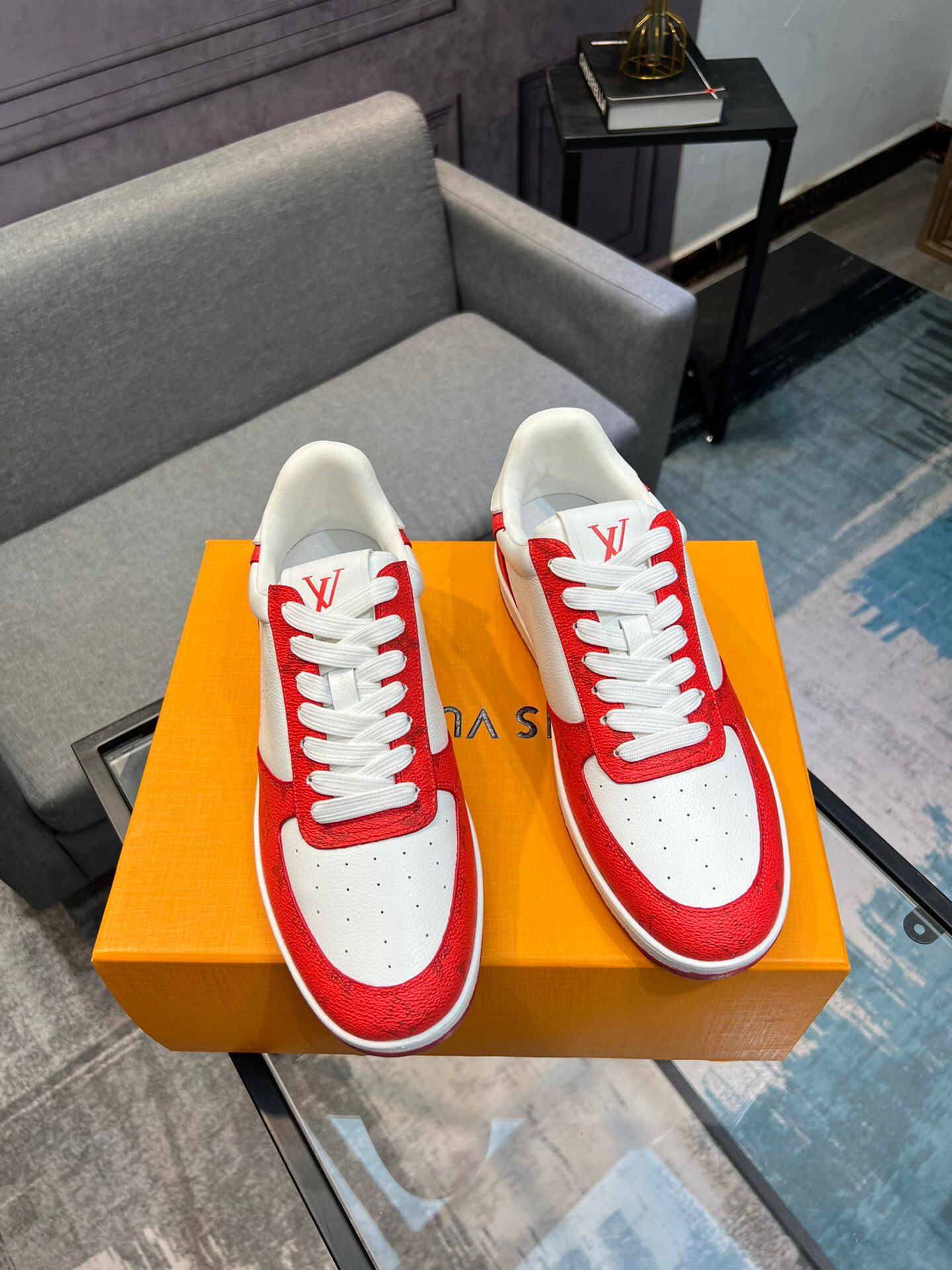 louis vuitton casual shoes size 39-44 red/white - Image 4