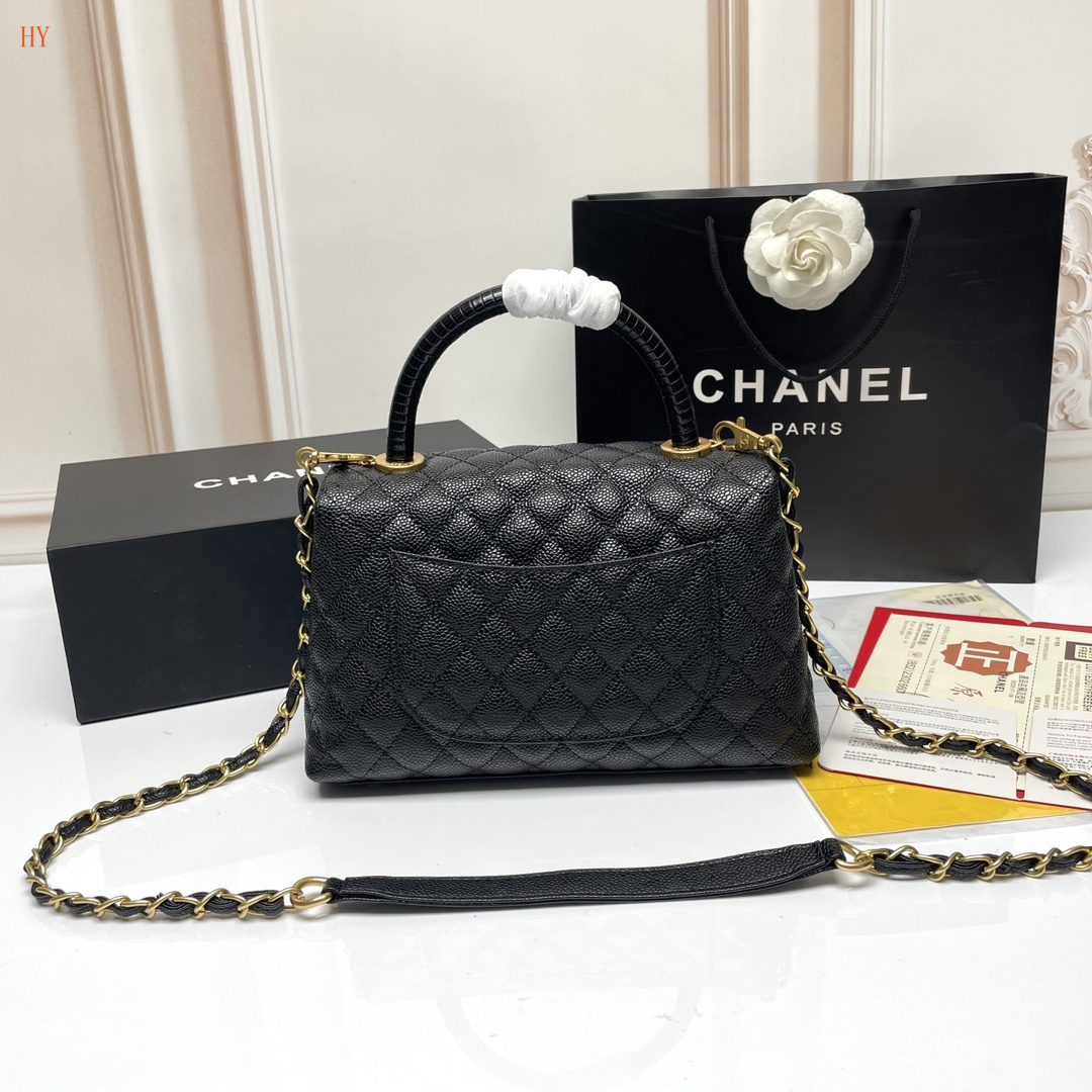 chanel black quilted handbag with gold accents - Image 4