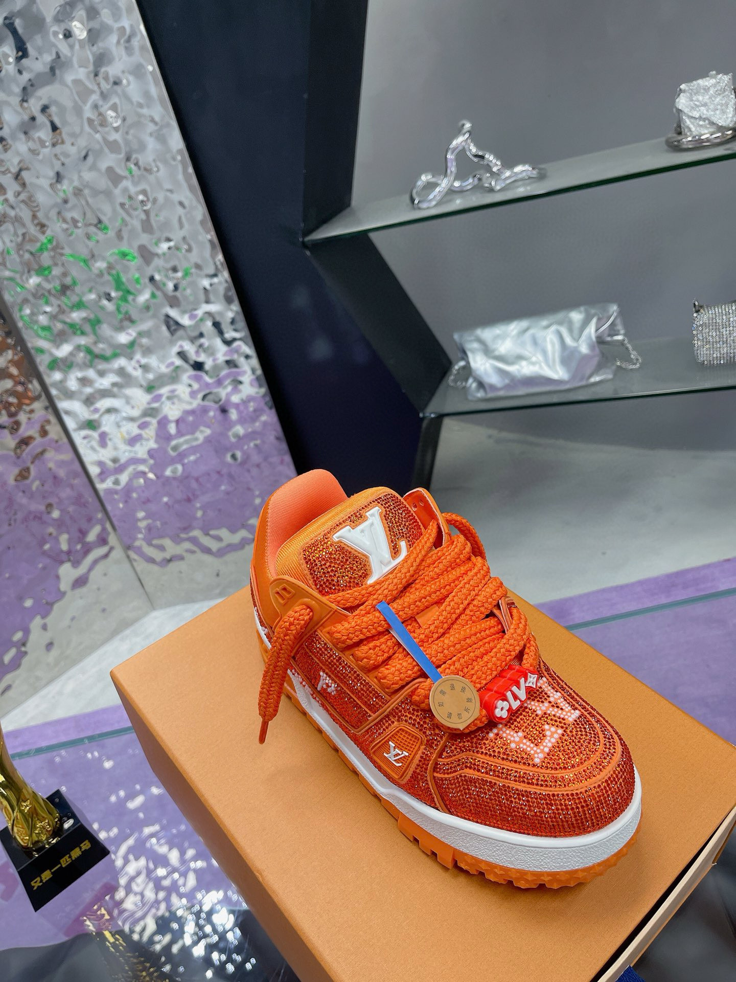 louis vuitton l couples sneakers 35-44 orange - Image 4