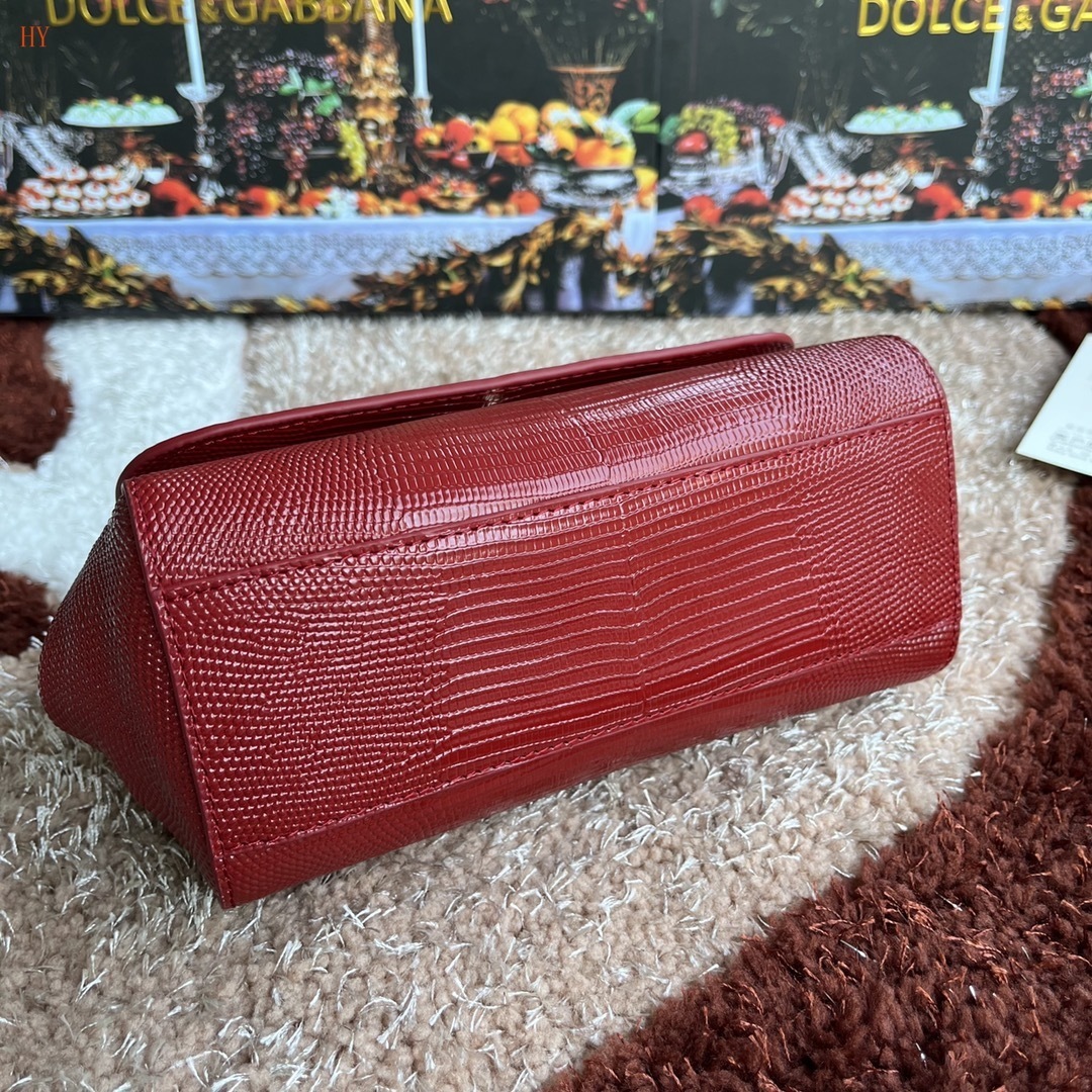 dolce & gabbana red handbag with decorative bow - 20x17x7 cm - Image 4