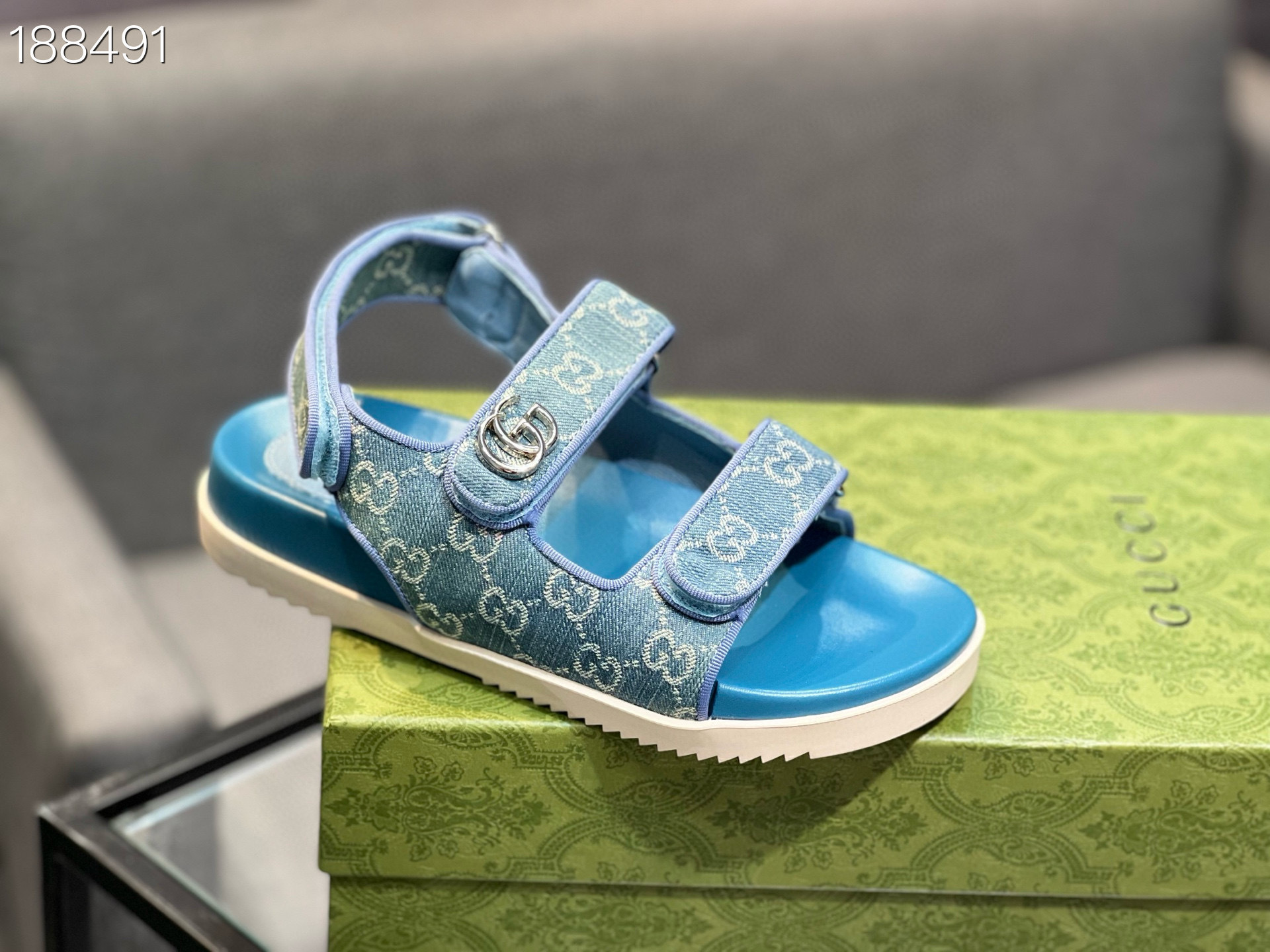 gucci g 35-44 lyt250 blue sandals - Image 4