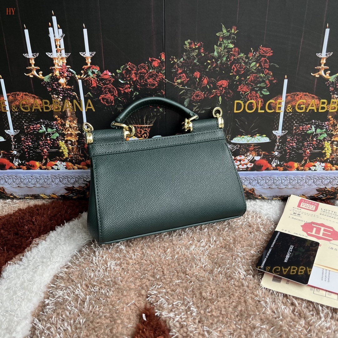 dolce & gabbana green leather handbag 18x11x6 - Image 4