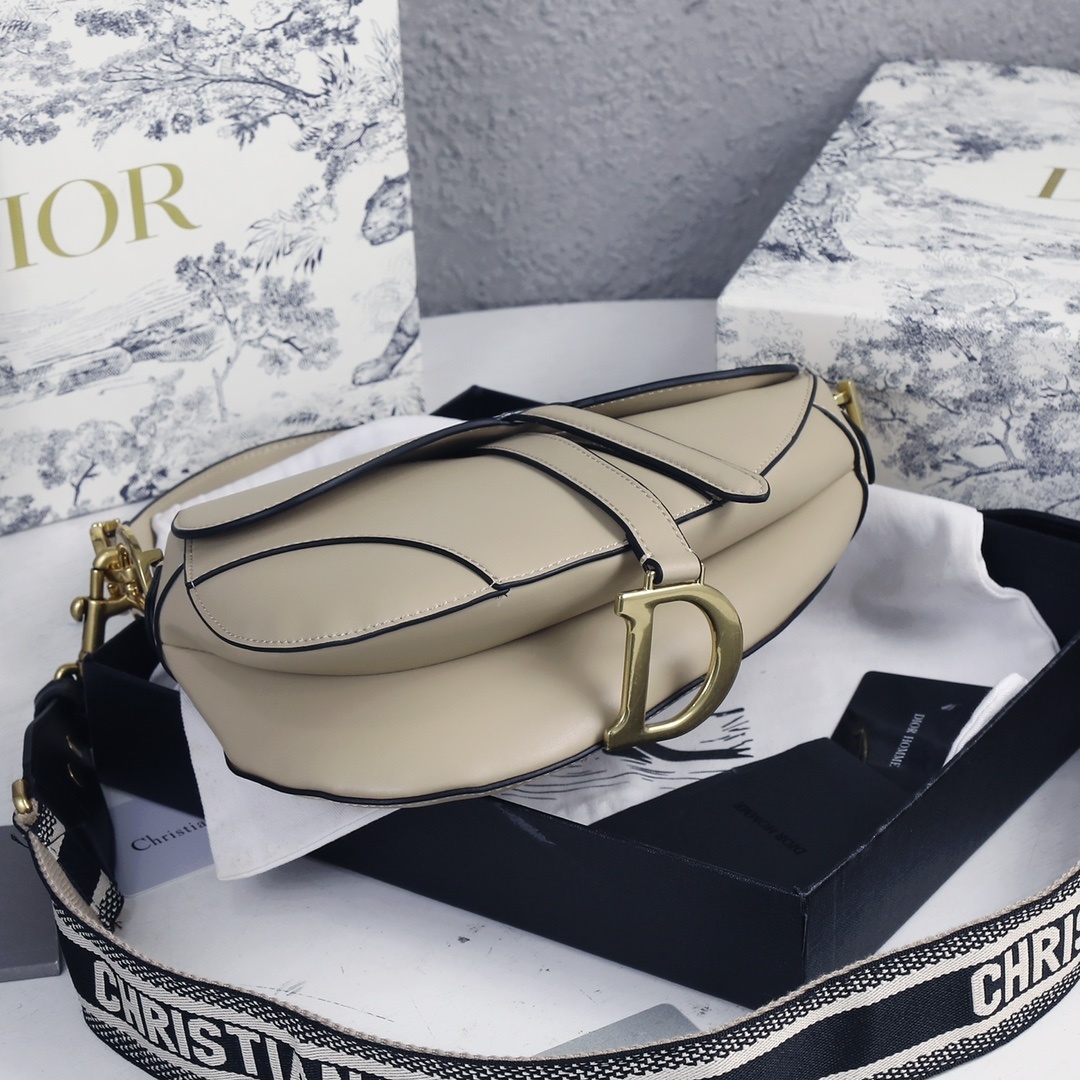 dior saddle bag - 25.5x20x6.5 cm - beige - Image 4