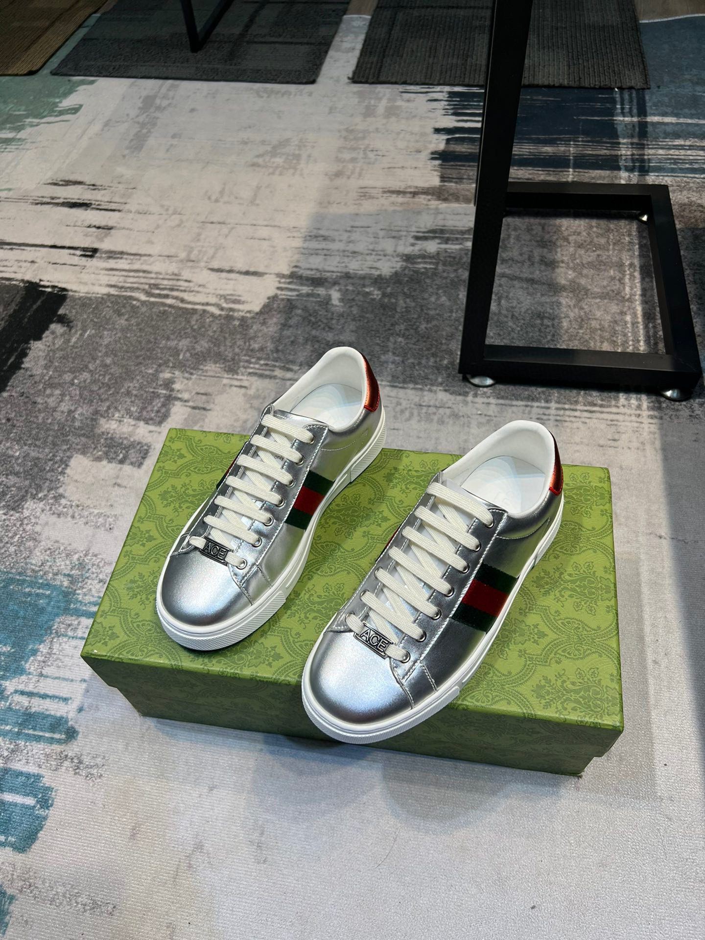 gucci silver sneakers for couples, sizes 35-44 - Image 4