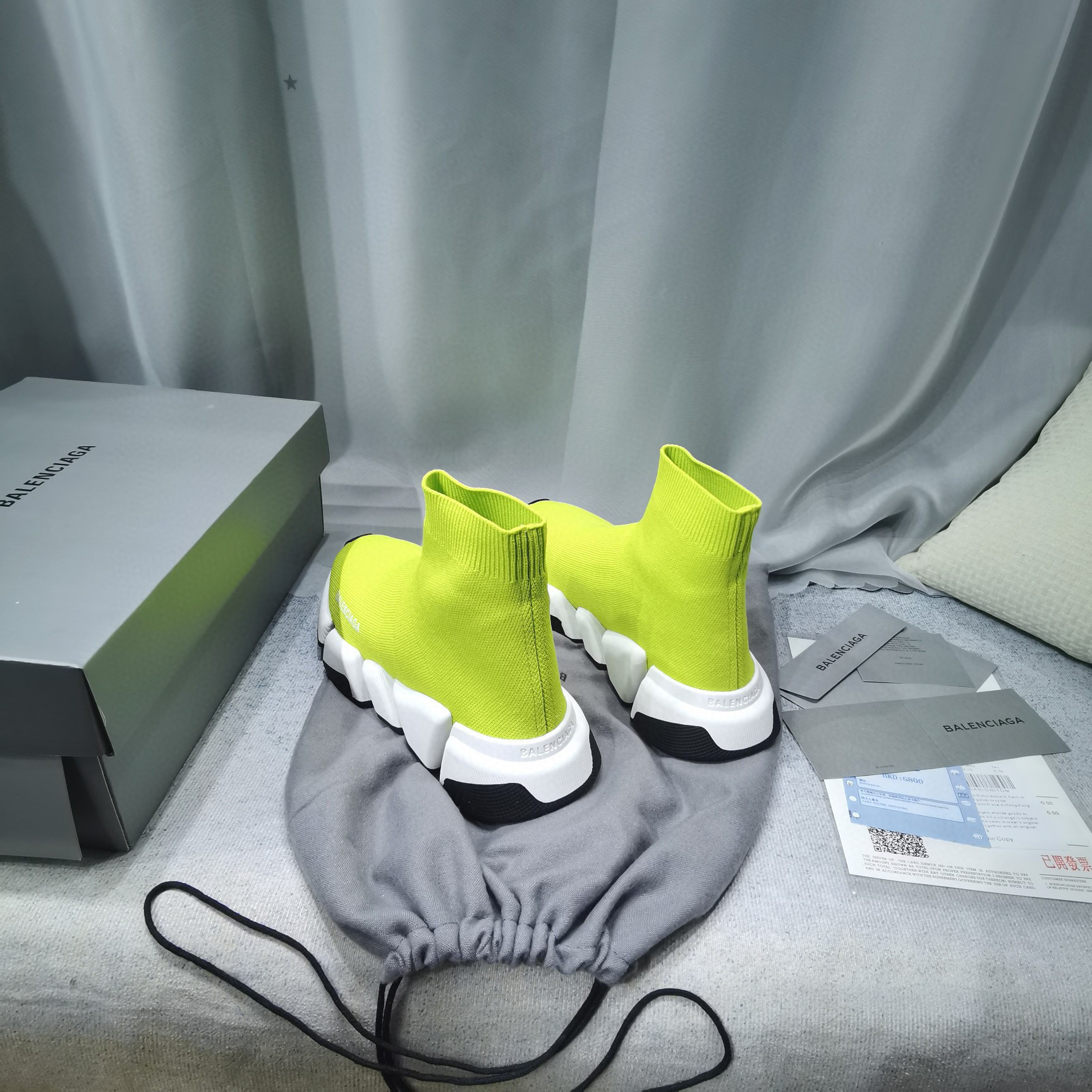 balenciaga couples sock sneakers - eu 35-44 - neon yellow - Image 4