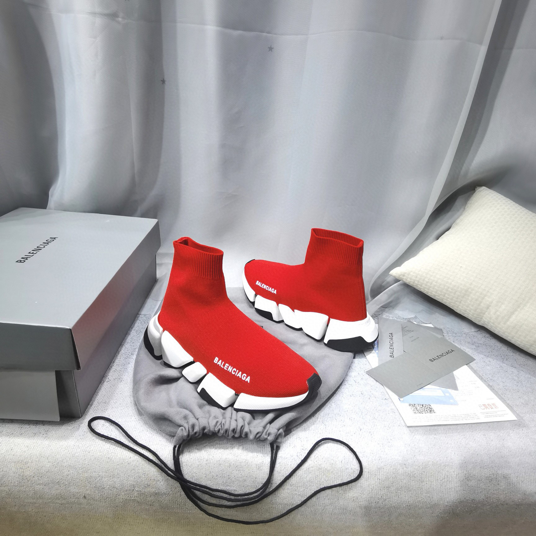 balenciaga red sock sneakers size 35-44 - Image 4