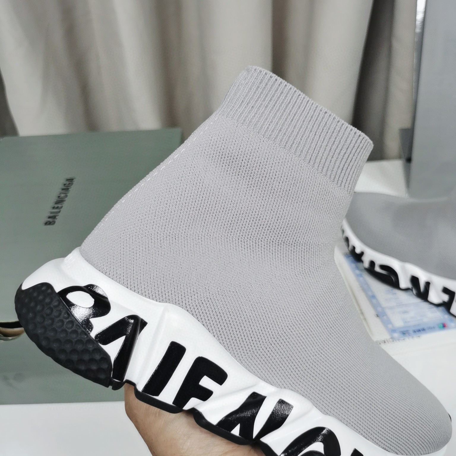 balenciaga grey sock sneakers size 35-44 - Image 4