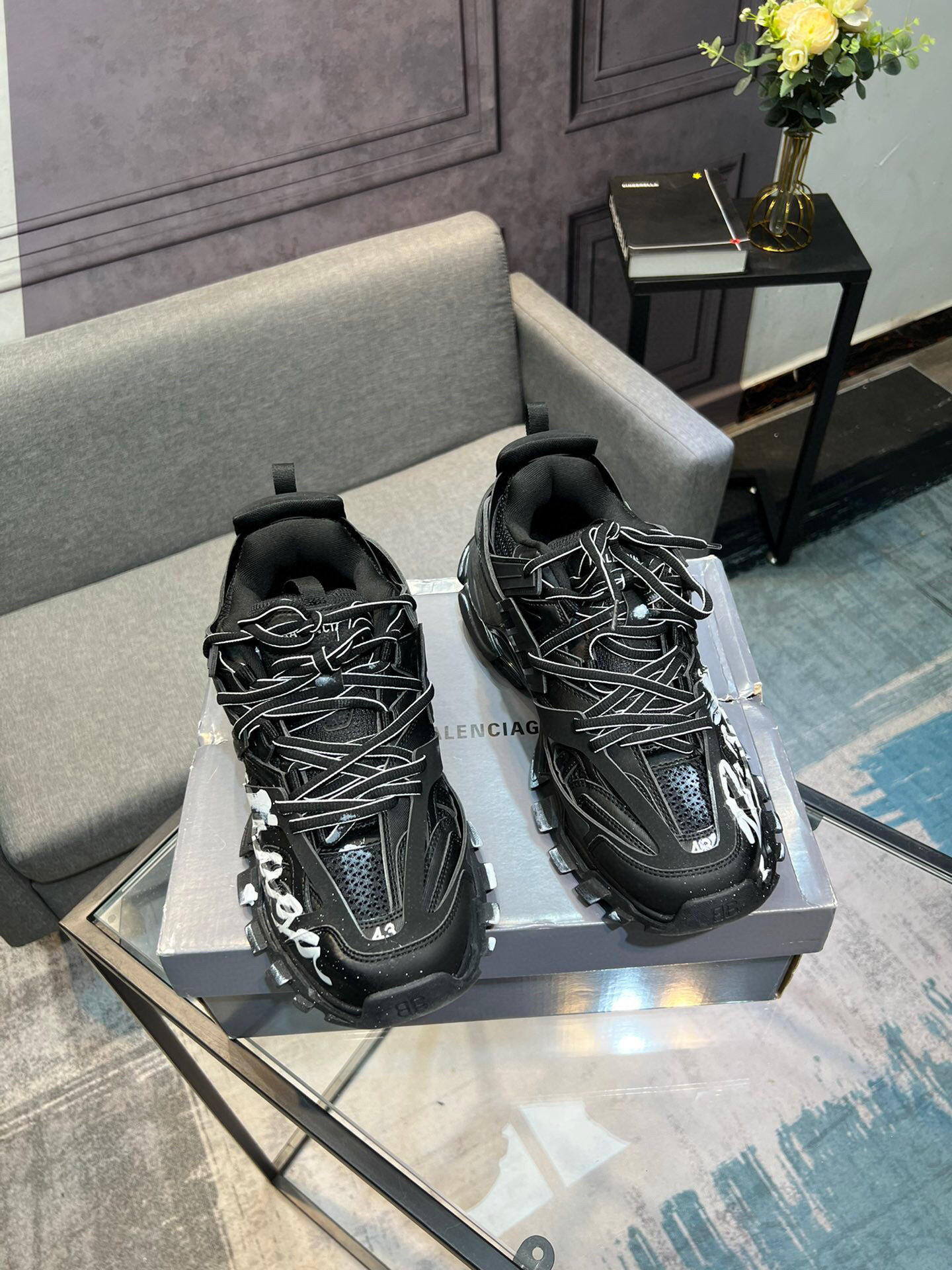 balenciaga unisex sneakers size 35-44 - black - Image 4