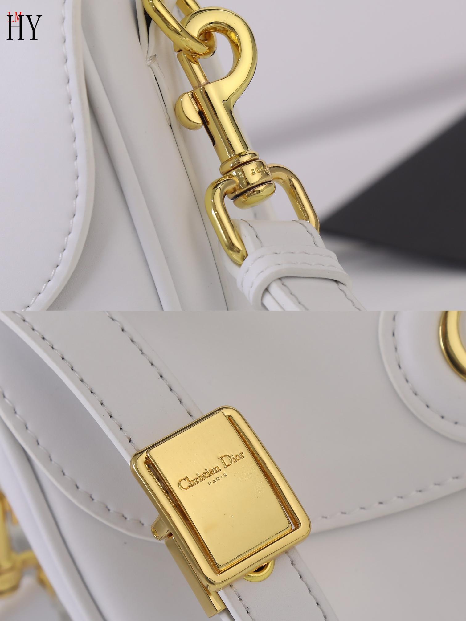 dior white leather crossbody bag - 22cm - Image 4