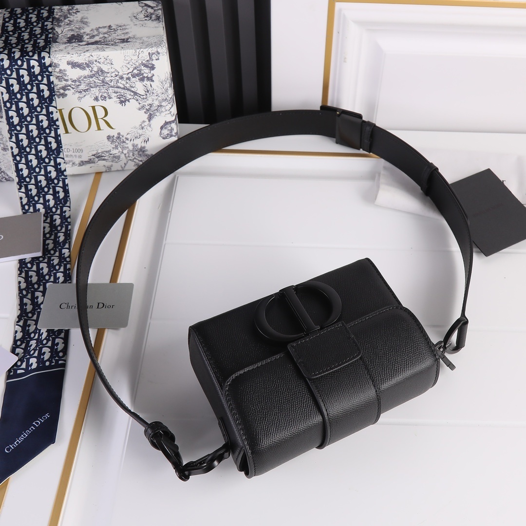dior black leather crossbody bag - 17.5x11.5x5 cm - Image 4