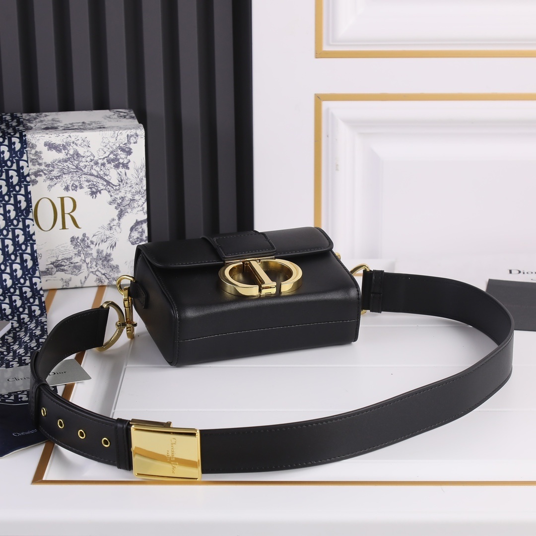 dior black leather shoulder bag - 17.5*11.5*5 - Image 4
