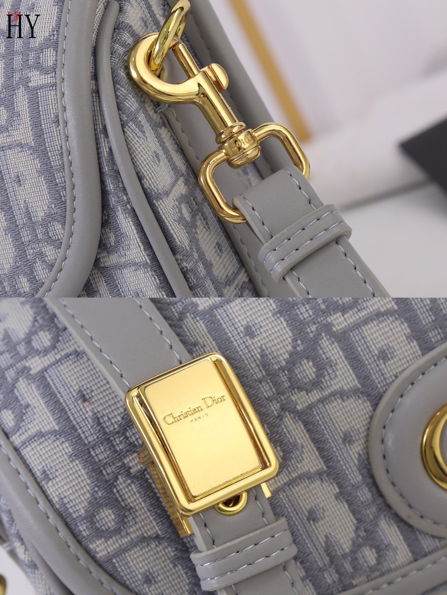 dior 22cm grey saddle bag - model 408042 - Image 4