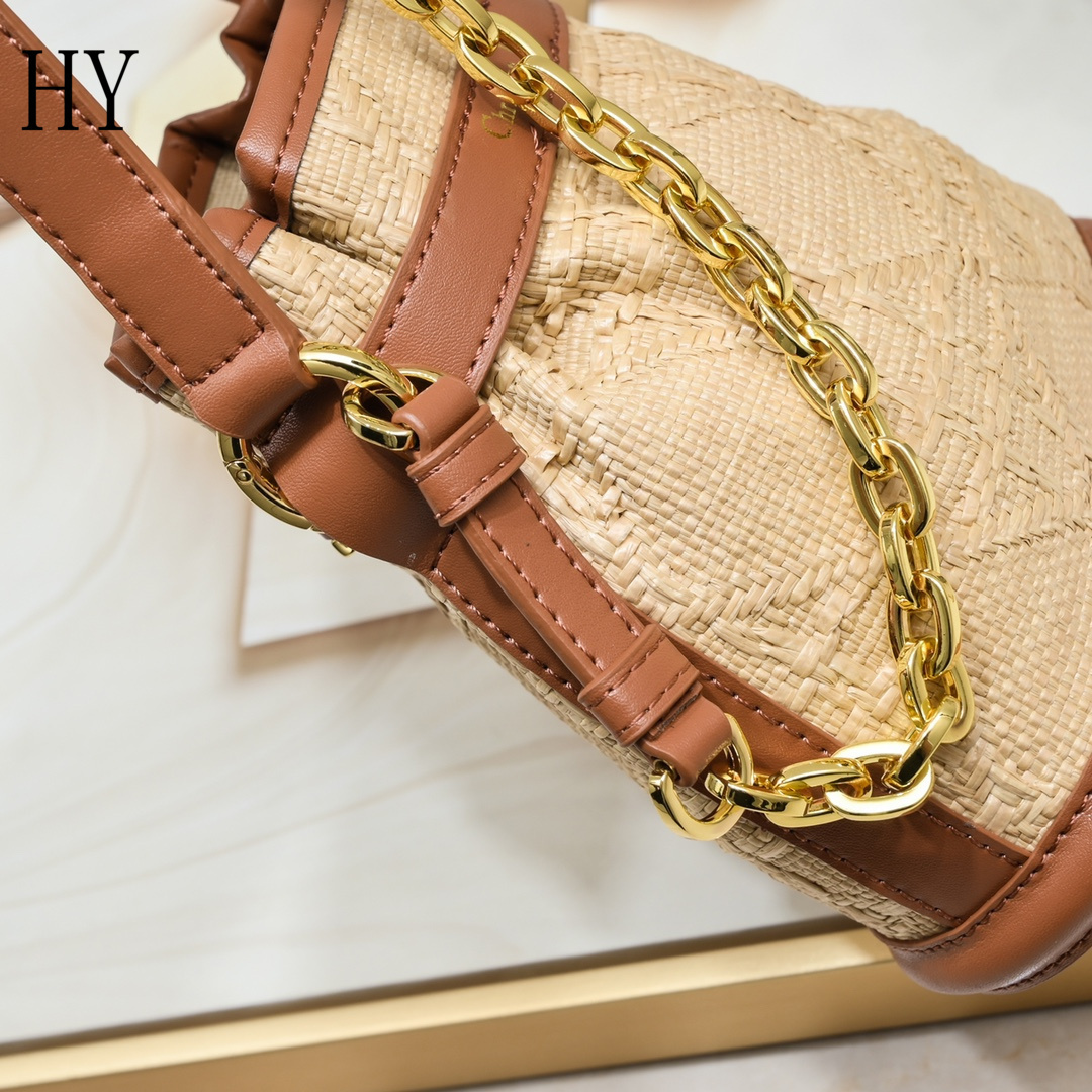 dior mini bucket bag 17x7x18 cm - beige & brown - Image 4