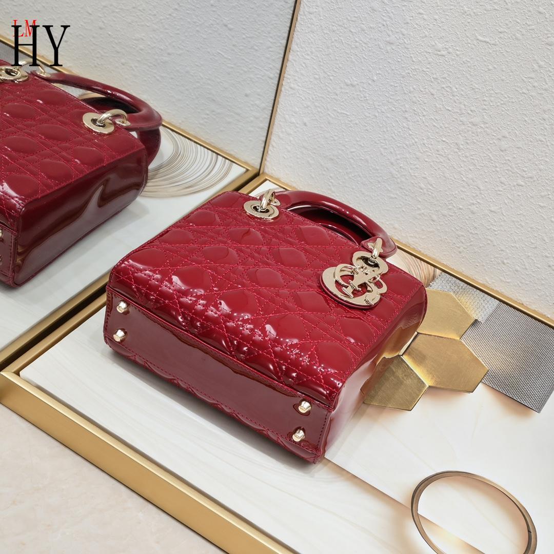 dior 20cm red patent leather handbag - Image 4