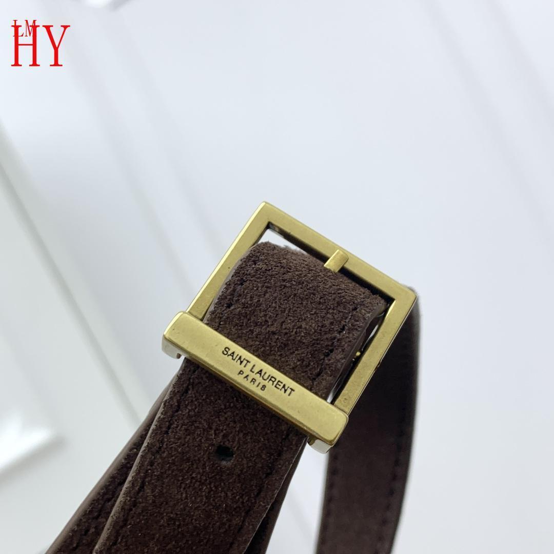 yves saint laurent brown suede hobo bag with pouch - Image 4