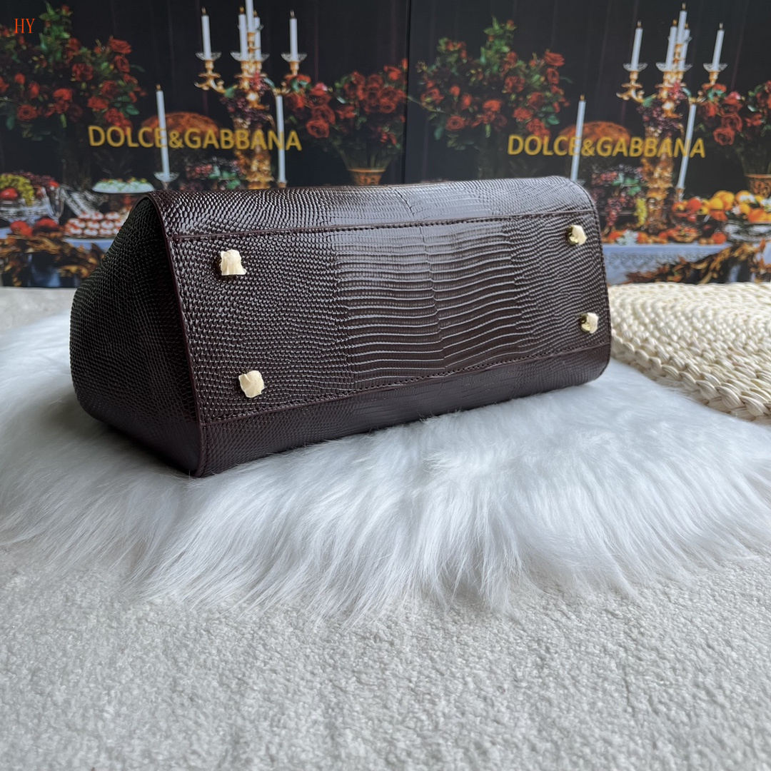 dolce & gabbana brown textured handbag 25x20x12 cm - Image 4