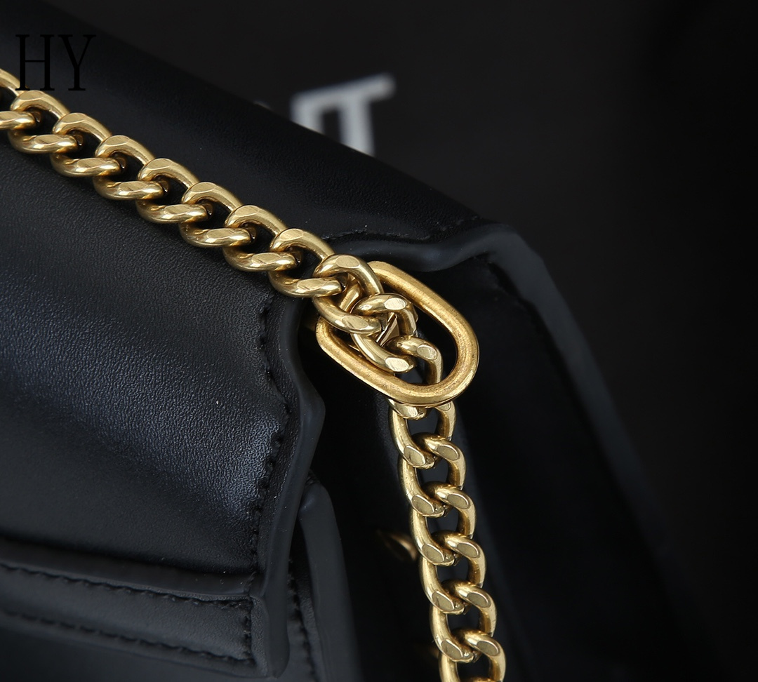 yves saint laurent black leather crossbody bag - 22x16.5x5.5cm - Image 4