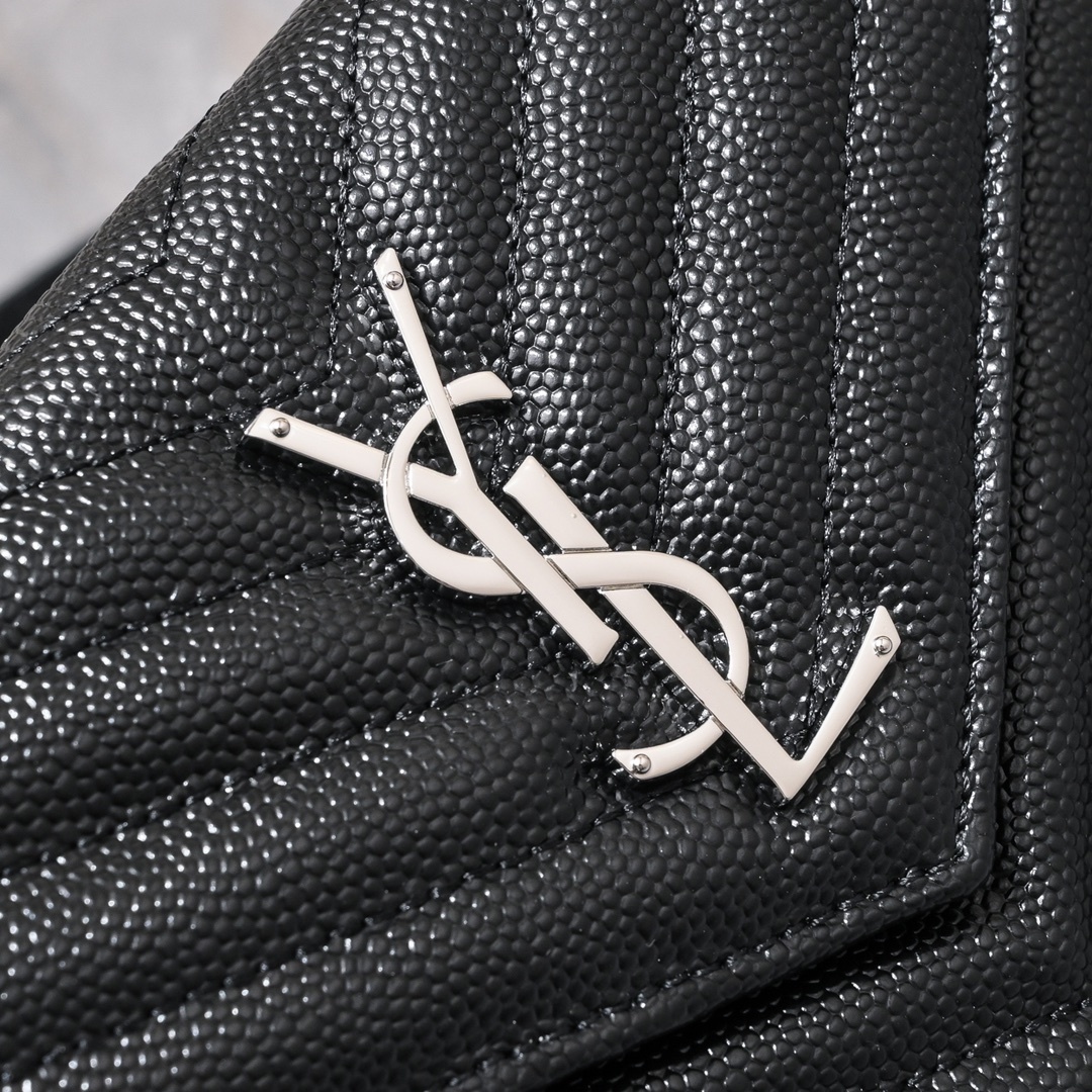 yves saint laurent black chevron wallet on chain - 20x17x6 cm - Image 4