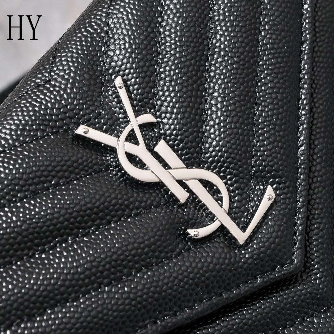 yves saint laurent black chevron wallet on chain - 20x17x6cm - Image 4