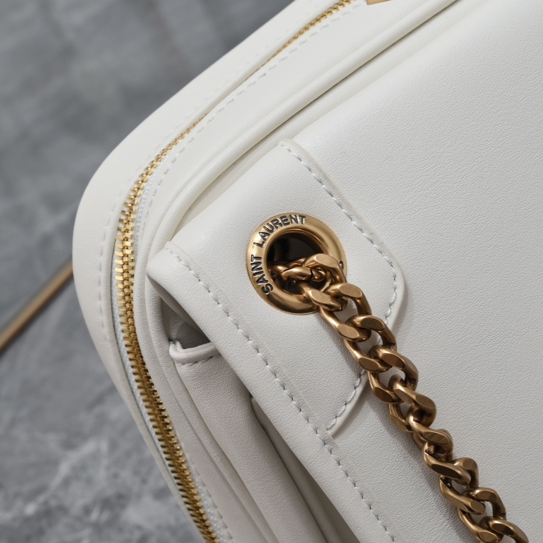 yves saint laurent white leather handbag 26x19x13 cm - Image 4