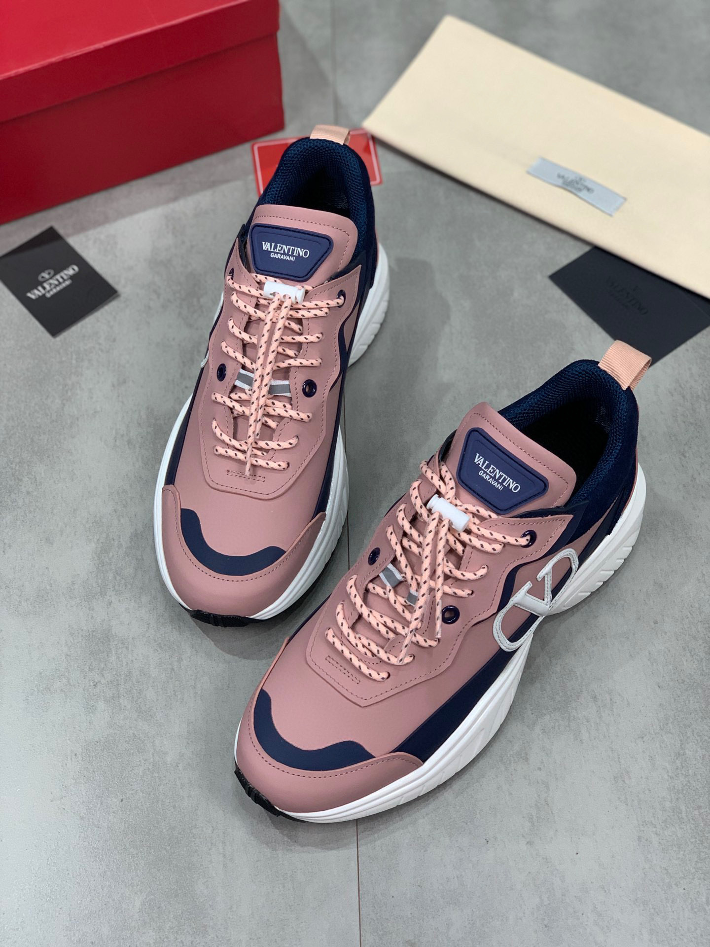 valentino casual sneakers in pink and navy - sizes 38-44 - Image 4