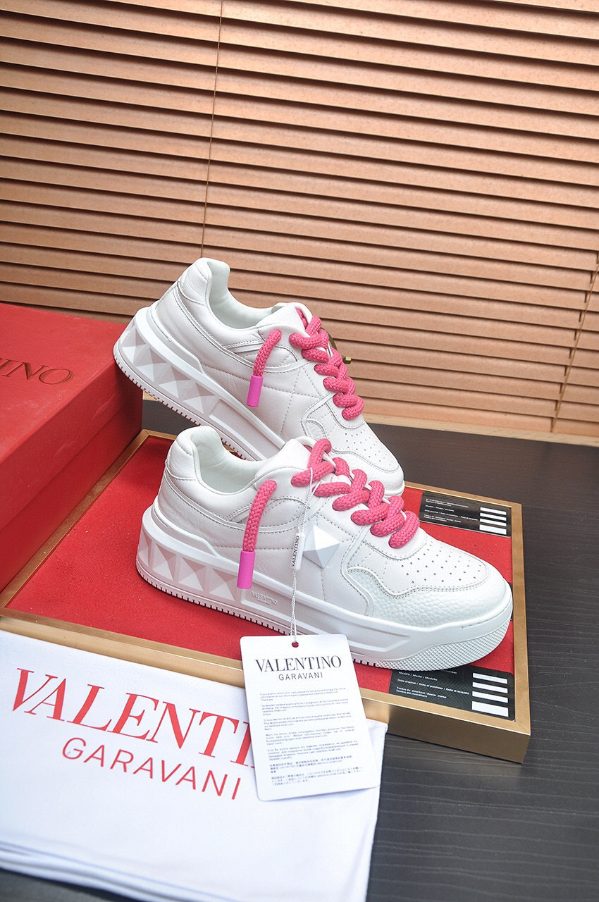 valentino garavani white sneakers with pink laces - size 35-44 - Image 5